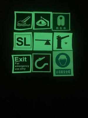 IMO Signs Photoluminescent Vinyl Sticker for Marine Glow in the dark sticker for Escape Indiction