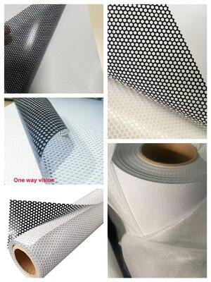 透過率 40% 粘着性穴あきビニール (一方向視覚) 140mic/140gsm 窓貼り用